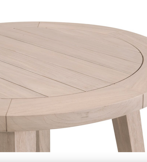 Carmel Outdoor 36" Round Counter Table - Washed Ever Teak