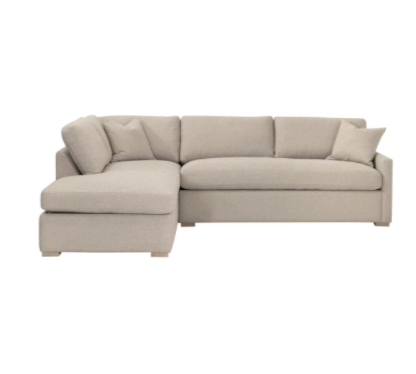 Clara 112" Slim Arm Sleeper Queen LHF Sectional - LiveSmart Gellar Jute, Natural Gray Oak