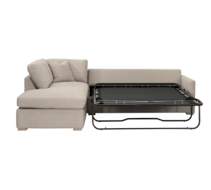 Clara 112" Slim Arm Sleeper Queen LHF Sectional - LiveSmart Gellar Jute, Natural Gray Oak