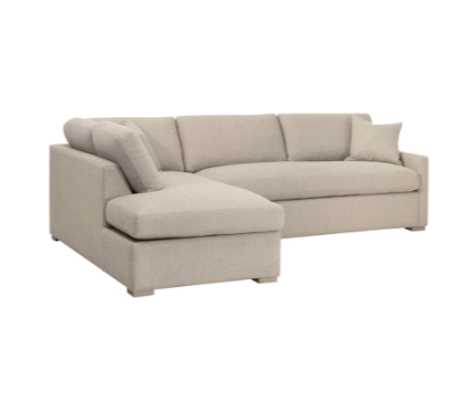 Clara 112" Slim Arm Sleeper Queen LHF Sectional - LiveSmart Gellar Jute, Natural Gray Oak