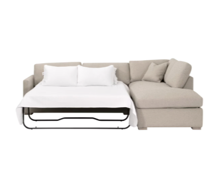 Clara 112" Slim Arm Sleeper Queen RHF Sectional - LiveSmart Gellar Jute, Natural Gray Oak (Copy)