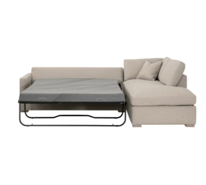 Clara 112" Slim Arm Sleeper Queen RHF Sectional - LiveSmart Gellar Jute, Natural Gray Oak (Copy)