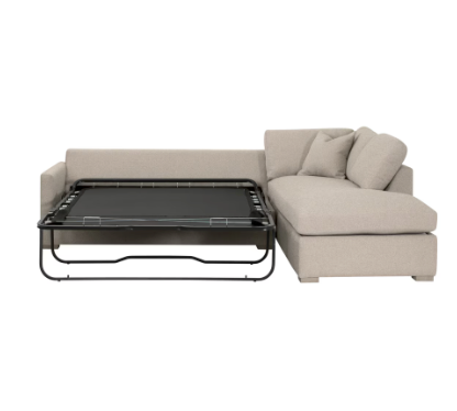 Clara 112" Slim Arm Sleeper Queen RHF Sectional - LiveSmart Gellar Jute, Natural Gray Oak (Copy)