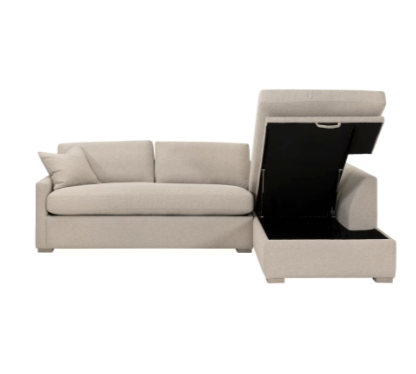 Clara 112" Slim Arm Sleeper Queen RHF Sectional - LiveSmart Gellar Jute, Natural Gray Oak (Copy)