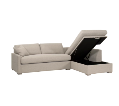 Clara 112" Slim Arm Sleeper Queen RHF Sectional - LiveSmart Gellar Jute, Natural Gray Oak (Copy)