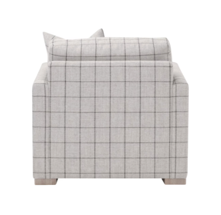 Clara Slim Arm Sofa Chair - Performance Windowpane Cement, Natural Gray Oak
