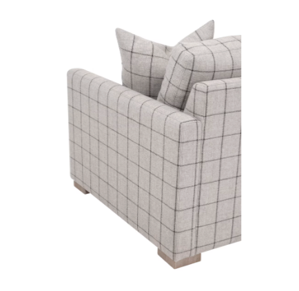 Clara Slim Arm Sofa Chair - Performance Windowpane Cement, Natural Gray Oak