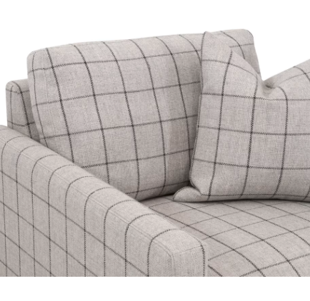 Clara Slim Arm Sofa Chair - Performance Windowpane Cement, Natural Gray Oak