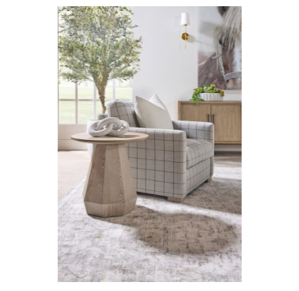 Clara Slim Arm Sofa Chair - Performance Windowpane Cement, Natural Gray Oak