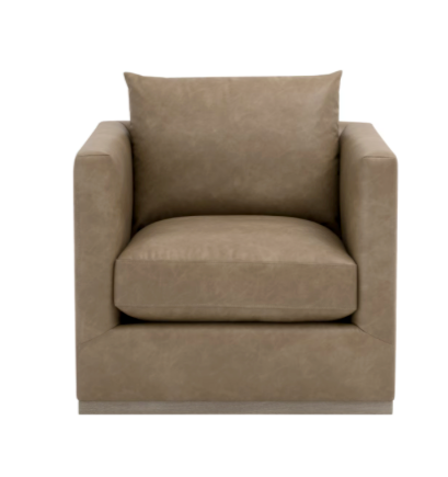 Siena Plinth Base Sofa Chair - Ivanhoe Toast, Natural Gray Oak