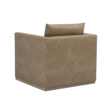 Siena Plinth Base Sofa Chair - Ivanhoe Toast, Natural Gray Oak