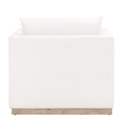 Siena Plinth Base Sofa Chair - LiveSmart Machale Ivory, Natural Gray Oak