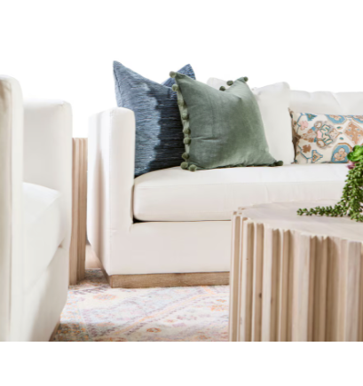 Siena Plinth Base Sofa Chair - LiveSmart Machale Ivory, Natural Gray Oak