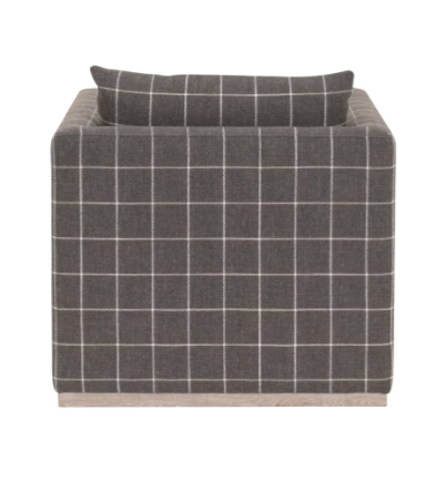 Siena Plinth Base Sofa Chair - Performance Windowpane Steel, Natural Gray Oak