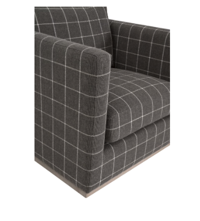 Siena Plinth Base Sofa Chair - Performance Windowpane Steel, Natural Gray Oak