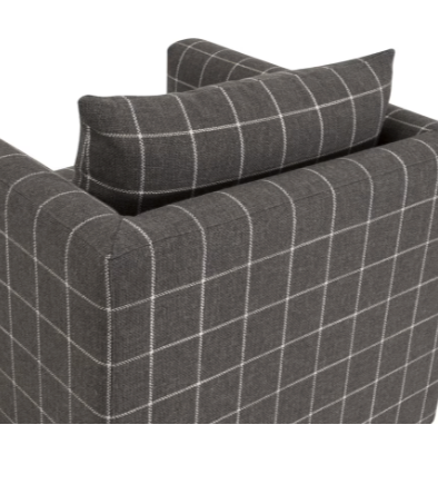 Siena Plinth Base Sofa Chair - Performance Windowpane Steel, Natural Gray Oak