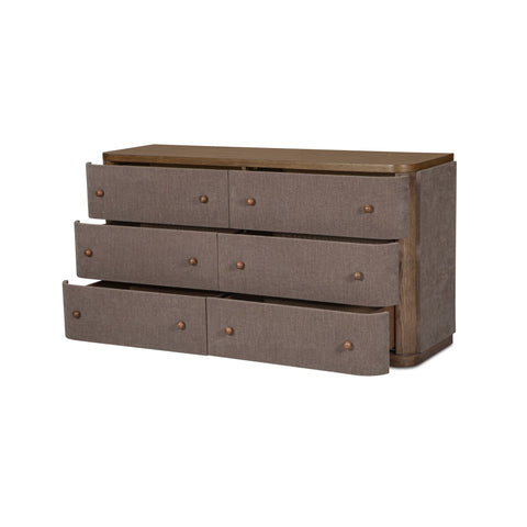 Simone 6 Drawer Dresser Brown
