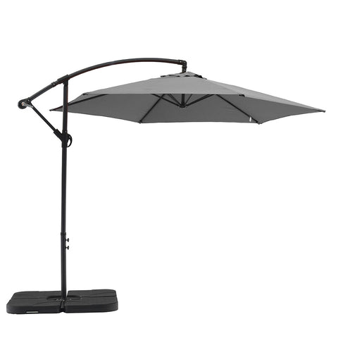 Aiden Outdoor Umbrella with Base - Gray