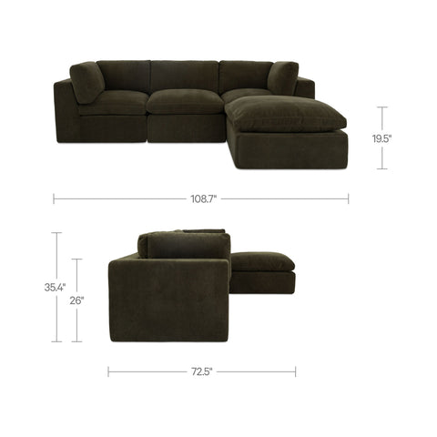 Cates Lounge Modular Sectional Dark Green