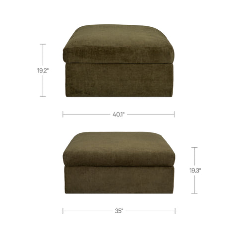 Swift Storage Ottoman Dark Green