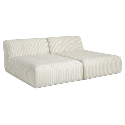 Sunseeker 2 Piece Outdoor Sun Lounger Brown Stripe