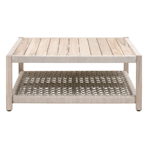 Wrap Outdoor Square Coffee Table - Gray Teak