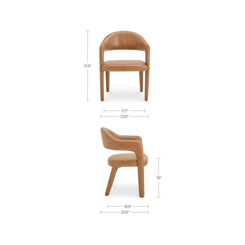 Martens Dining Chair Brown Leather