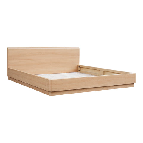 Round Off King Bed Light Oak Brown
