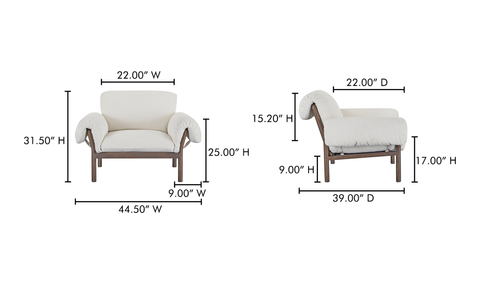 Cardero Lounge Chair Ivory