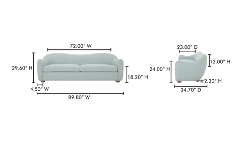 Bria Sofa Light Blue