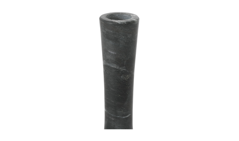 East Tall Candle Holder - Black Veined Marble