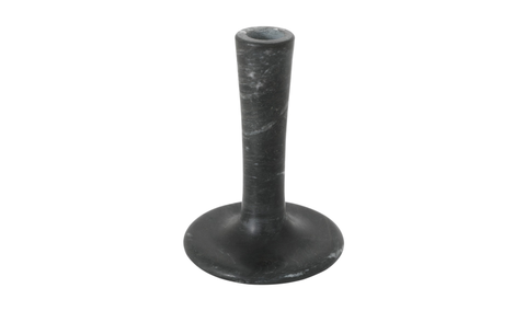 East Tall Candle Holder - Black Veined Marble