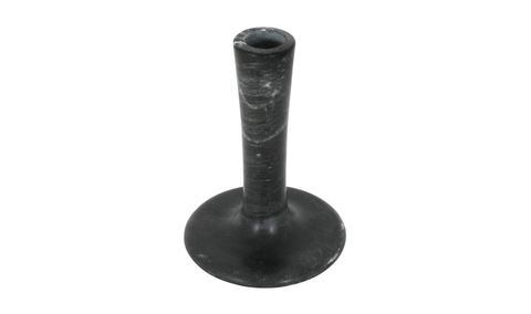 East Tall Candle Holder - Black Veined Marble