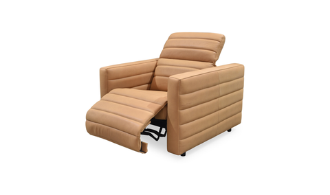 Juno Power Recliner Chair Tan Leather