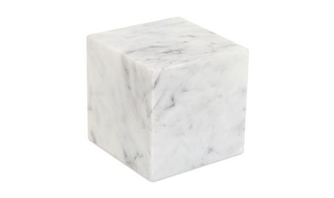 Cora Cube Tabletop Accent Banswara Purple White Marble