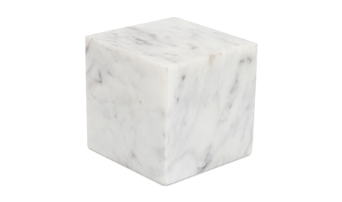 Cora Cube Tabletop Accent Banswara Purple White Marble