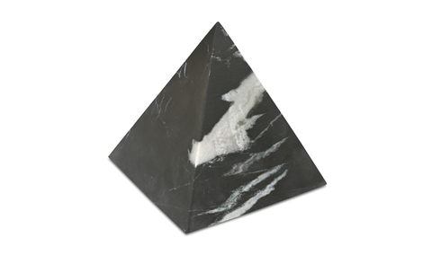 Alma Pyramid Tabletop Accent Black Marble