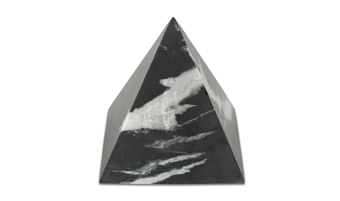 Alma Pyramid Tabletop Accent Black Marble