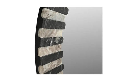 Isolde Mirror - Black and Beige Marble