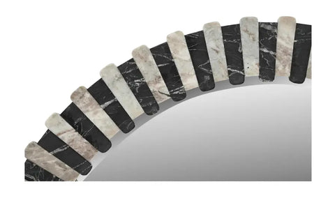 Isolde Mirror - Black and Beige Marble