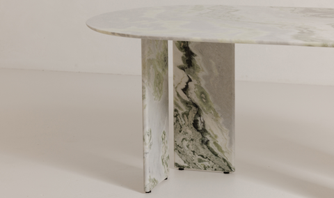 Celia Oval Dining Table Green Onyx Marble