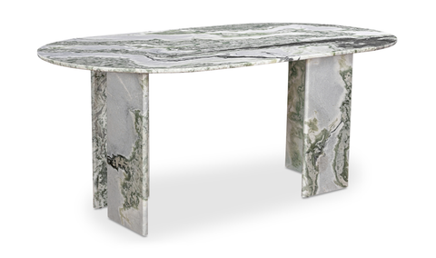 Celia Oval Dining Table Green Onyx Marble