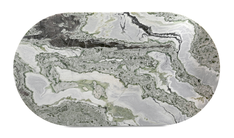 Celia Oval Dining Table Green Onyx Marble