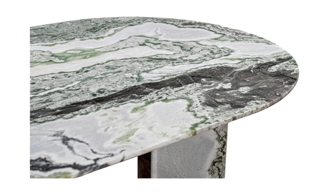 Celia Oval Dining Table Green Onyx Marble