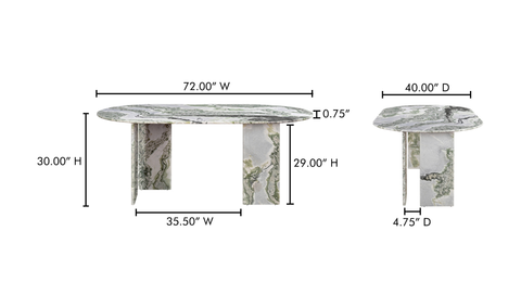 Celia Oval Dining Table Green Onyx Marble