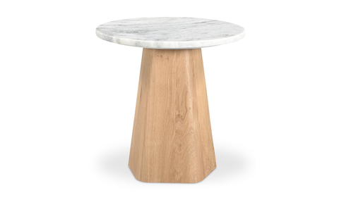 Evelyn Accent Table Ashen Gray Matrix - White Marble