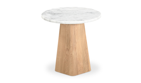 Evelyn Accent Table Ashen Gray Matrix - White Marble