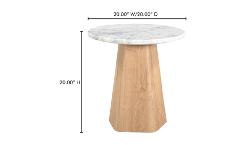 Evelyn Accent Table Ashen Gray Matrix - White Marble