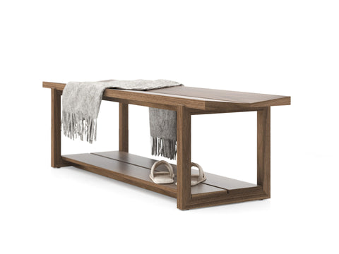 KAVA Bedroom 9600 Storage Bench - Natural Walnut