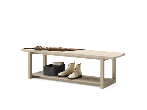 KAVA Bedroom 9600 Storage Bench - Washed Oak